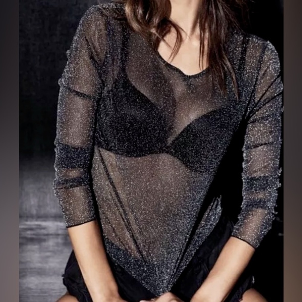 Victoria's Secret Black Glitter Top